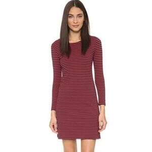 Madewell Sorbonne Stripe Mini Dress XS Long Sleeve Sailor Knit Stretch Fitted